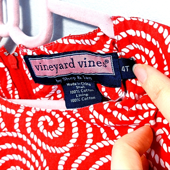 Vineyard Vines Girls Red Rope Swirl Nautical Pattern Dress - Picture 4 of 12